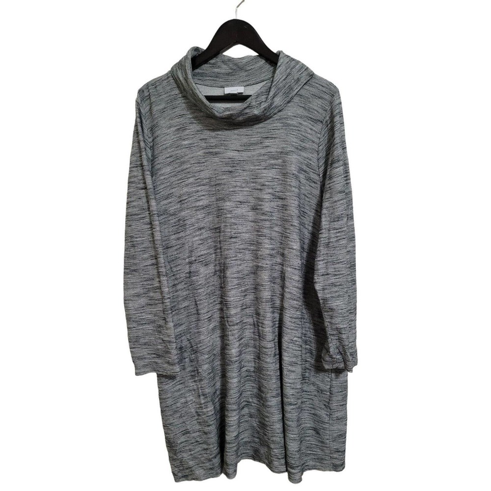 Pure Jill J Jill Women Sz XL Long Sleeve Tunic Sweater Gray Cowl Neck Lagenlook
